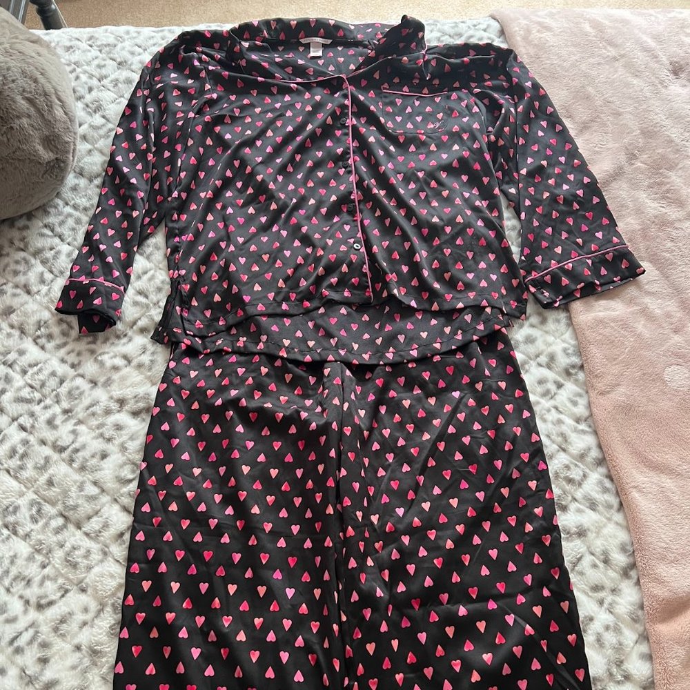 Victoria's Secret Satin Heart Pajamas